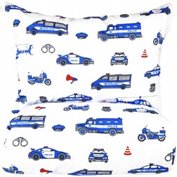 Pościel policja motor wozy policyjne biała 160x200