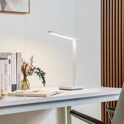 Lampa stołowa Rylas Lindby, możliwość ściemniania, biały /