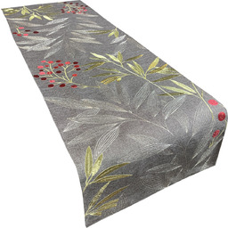 Bieżnik bożonarodzeniowy z haftem w liście jemioły OS315-02