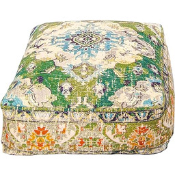 Marokańska pufa otomana Mandala Life ART poszewka zielona