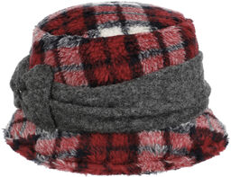 Kapelusz Damski Check Bucket by Lierys, czerwony, One