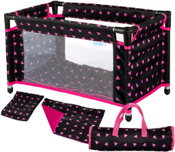 Kinderplay Łóżeczko Dla Lalek Turystyczne Kojec Akcesoria Torba