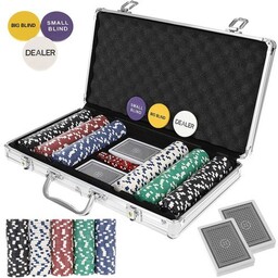 Poker Texas, zestaw w walizce, karty, Artemis, 300