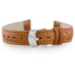 Pasek skórzany do zegarka W83 - brązowy -