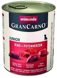 ANIMONDA Grancarno Junior smak: Wołowina + serca indyka