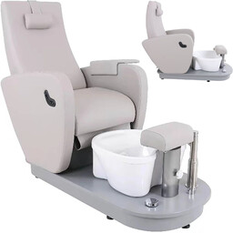 Fotel elektryczny do pedicure z podnóżkiem i brodzikiem