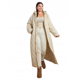 SHEIN DAMSKA KURTKA KREMOWA ZIMOWA PIKOWANA PLUS SIZE