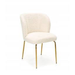 Krzesło K474 z tkaniny boucle kremowe złote Halmar