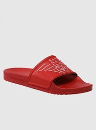 EMPORIO ARMANI Klapki czerwone z logo