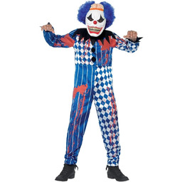 Halloween kostium złego klauna Deluxe, z częściami, maska