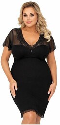 Nocna koszulka Ivana czarna plus size3XL
