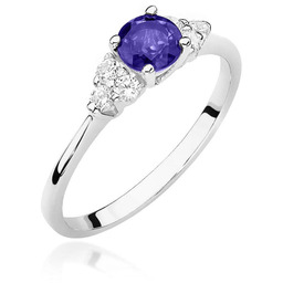 Złoty pierścionek Tanzanit 0,50ct białe złoto pr. 585