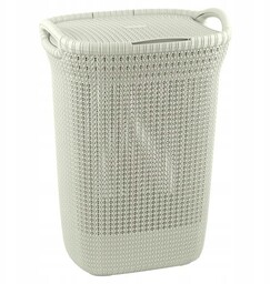 Kosz z pokrywą Curver Knit 57L kremowy