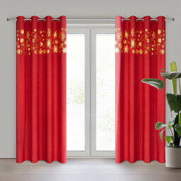 Zasłona bożonarodzeniowa z mikrofibry w płatki śniegu ZKOH-02