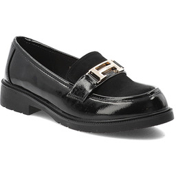 S.Barski Czarne Mokasyny Wygodne Obuwie Damskie
