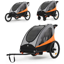 KINDERKRAFT Przyczepka rowerowa Nava 3w1 60kg Pasy Pomarańczowy
