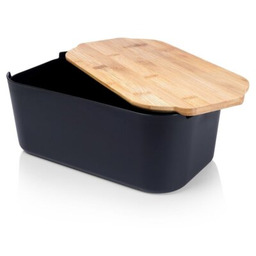 Vilde Chlebak z deską bambusową czarny 33x18,5x12 cm