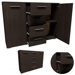 Komoda Helena 120cm 2D4S wenge duża szafka półki