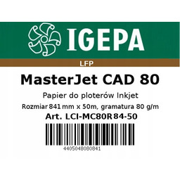 Papier w roli do plotera Cad 80g/m 841x50