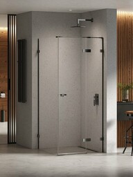 Czarna kabina prysznicowa 90x80 prawa EXK-6182 Eventa Black