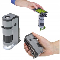 Carson MicroFlip 100-250x: Mikroskop kieszonkowy z Uv, smartfonem