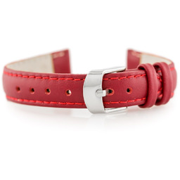 Pasek skórzany do zegarka W83 - czerwony -