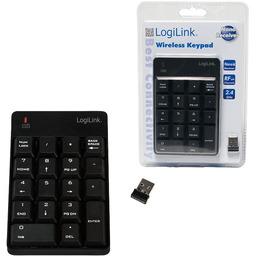 Klawiatura LogiLink ID0120 bezprzewodowa numeryczna czarna