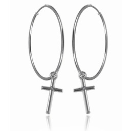 Eleganckie srebrne kolczyki gładkie koła kółka 3cm