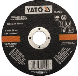 Yato Tarcza do cięcia stali nierdzewnej 125x2,5x22 mm