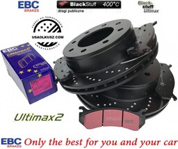Tylne klocki Ultimax2 + NAWIERCANE NACINANE tarcze hamulcowe