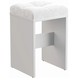 Elior Biały taboret z welurowym siedziskiem N4-Z42