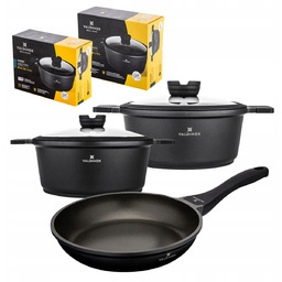 Zestaw garnków i patelnia powłoka nieprzywierająca Premium Valdinox