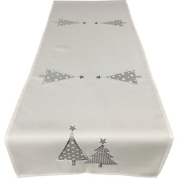 Bieżnik bożonarodzeniowy prostokątny w haftowane choinki BNA02-1