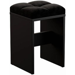 Elior Czarny taboret welurowym siedziskiem N4-K25