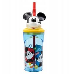 MYSZKA MICKEY DISNEY KUBEK SZKLANKA ZE SŁOMKĄ 3D