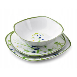 Zestaw Talerzy Porcelanowych 18 Elementów Dla 6 Osób