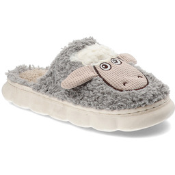 Filippo Szare Ciepłe Damskie Kapcie Baranek