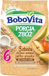 BoboVita Porcja Zbóż Kaszka zbożowo-owsiana 3 zboża, jabłko-gruszka,