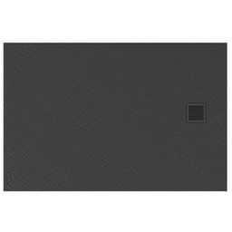 New Trendy Brodzik MORI prostokątny, konglomerat 140x80x3cm szary