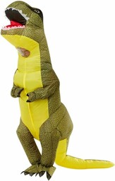 Smiffys 62011 nadmuchiwany kostium T-Rex, dla dorosłych, zielony,