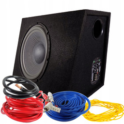 Aktywna Tuba Basowa Skrzynia Subwoofer 400W Kable