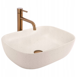 Umywalka Nablatowa Rea Belinda Sandy Owalna Beżowa Głęboka