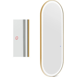 Konsola konsoleta fryzjerska lustro z oświetleniem LED owalne