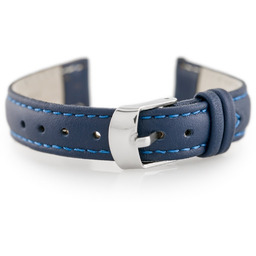 Pasek skórzany do zegarka W83 - granatowy -