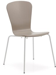 Krzesło MILLA, rama biały, siedzisko gliniana szarość