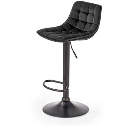 Hoker z oparciem tapicerowany czarny H95