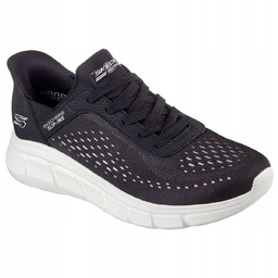 SKECHERS SPORTOWE CIEPŁE BUTY DAMSKIE CZARNE AŻUROWE 38