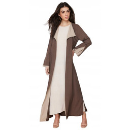 TRENDYOL DWUSTRONNY PŁASZCZ DŁUGI Z KONTRASTOWYM WYKOŃCZENIEM 40