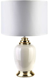 Lampa ceramiczna lampka nocna stołowa biało-złota LETI 50x30cm