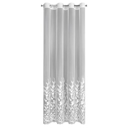 Eurofirany Firana 140x250 Talina biała zdobiona haftem